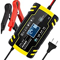 yotame Cargador de Batería Coche Moto Rápido 12V -24V 8A Automático Inteligente Mantenimiento de Batería con Pantalla…